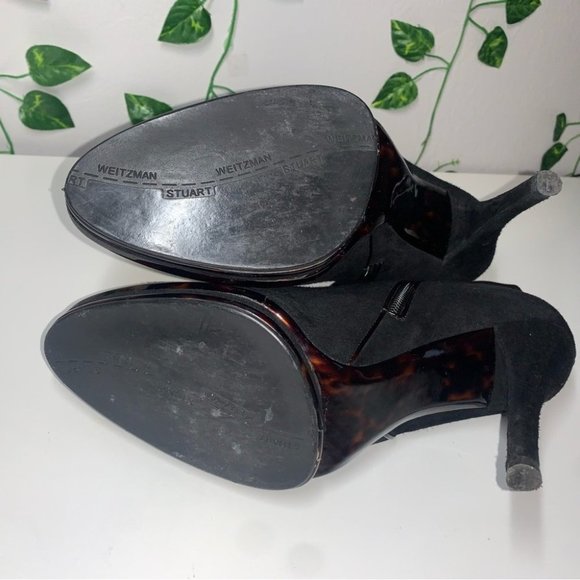 Stuart Weitzman Heeled Ankle Boots Women's Size 10 Black Suede Platform Stiletto - Picture 6 of 10